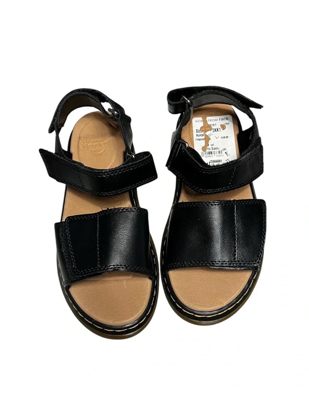 🌻NEW w/tag Dr. Martens Romi J Sandals Black Leather Adjustable Youth US 3 EU 34